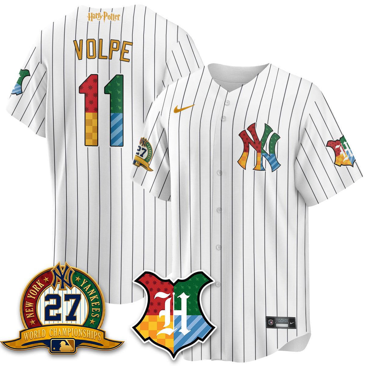 New York Yankees x "The Lightning Bolt Wizard" Edition Vapor Jersey- Stitched