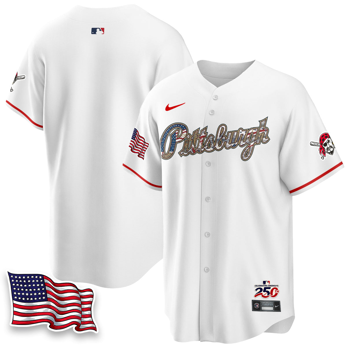 Pittsburgh Pirates 2026 Independence Day USA Vapor Limited Jersey - Stitched