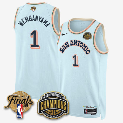 San Antonio Spurs 2026 NBA Western Conference Champions Vapor City Edition Jersey - Stitched