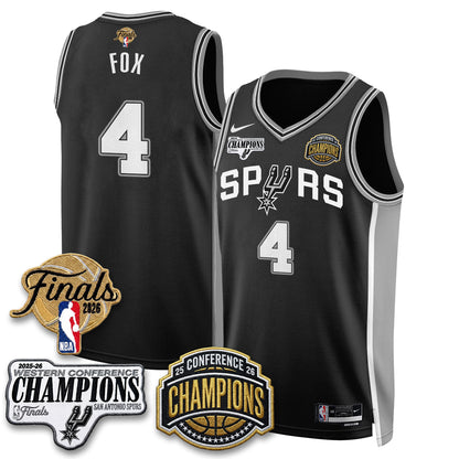 San Antonio Spurs 2026 NBA Western Conference Champions Vapor Jersey - Stitched