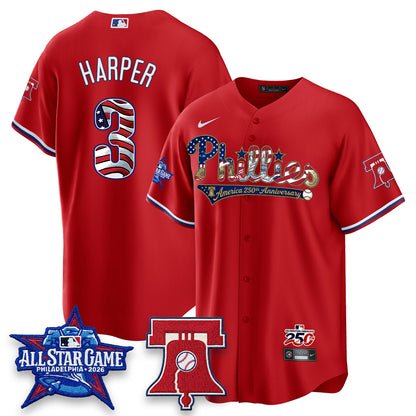 Philadelphia Phillies 2026 Independence Day USA Vapor Limited Jersey - Stitched