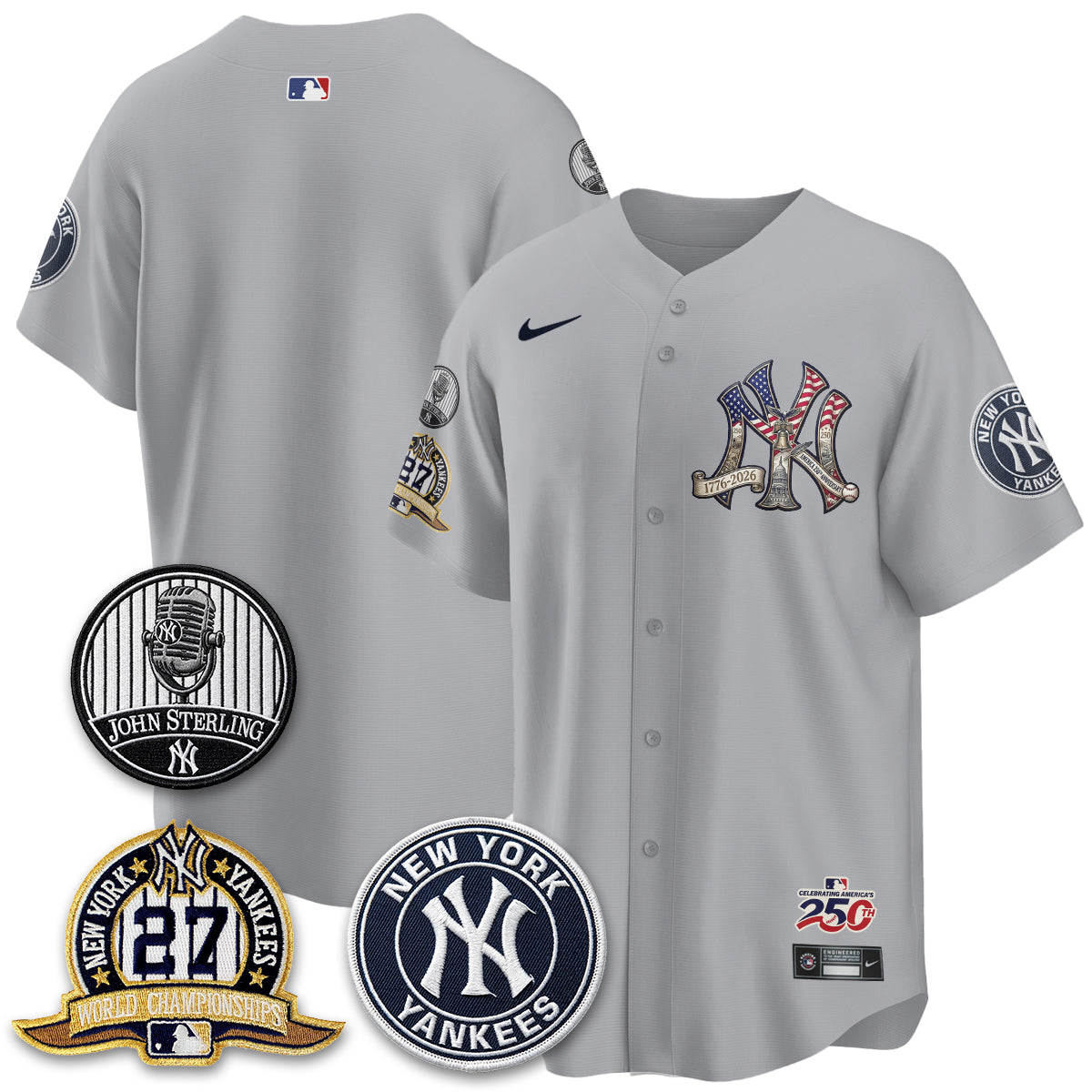 New York Yankees Independence Day USA Vapor Limited Jersey - Stitched