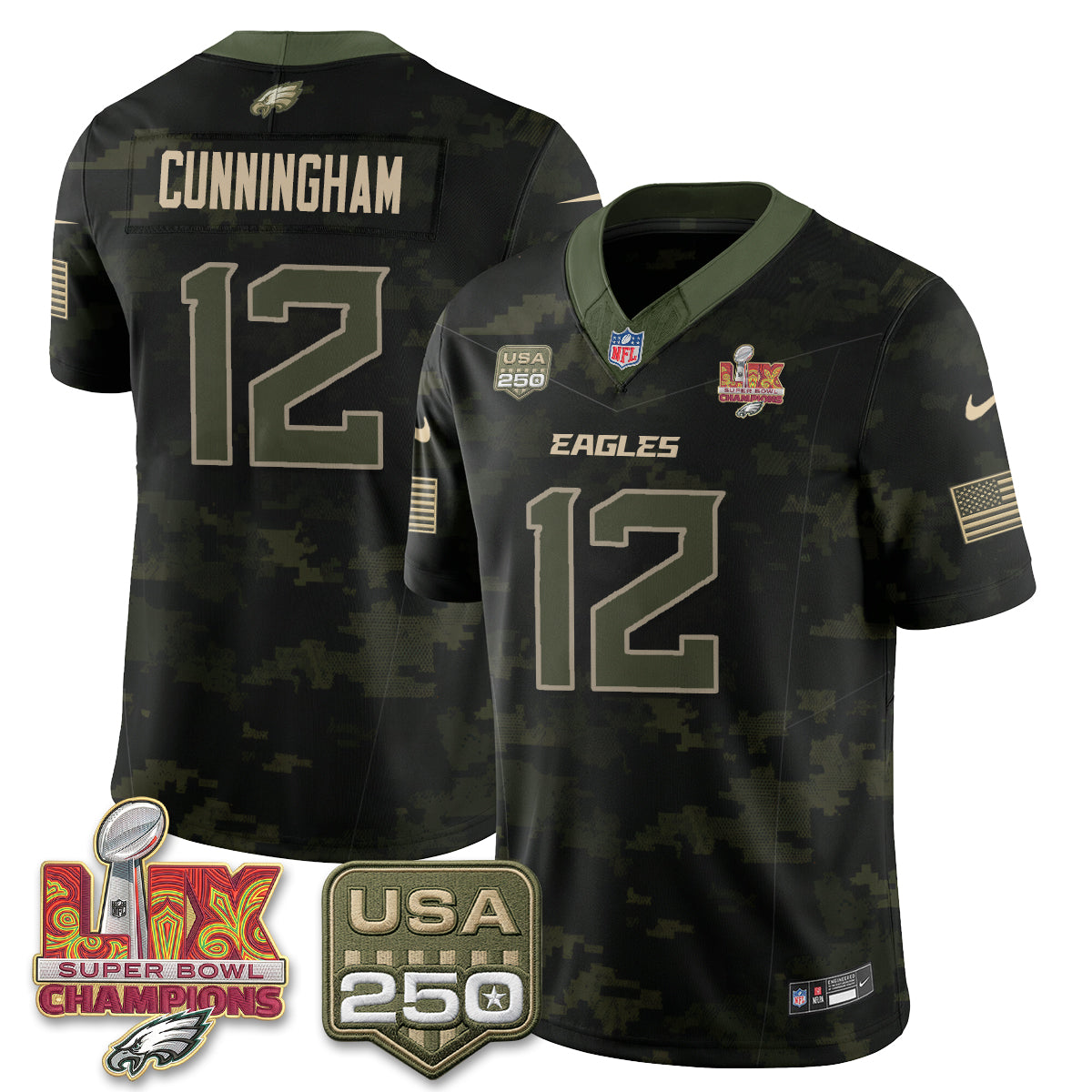 Philadelphia Eagles Salute to Service Vapor Jersey - Stitched