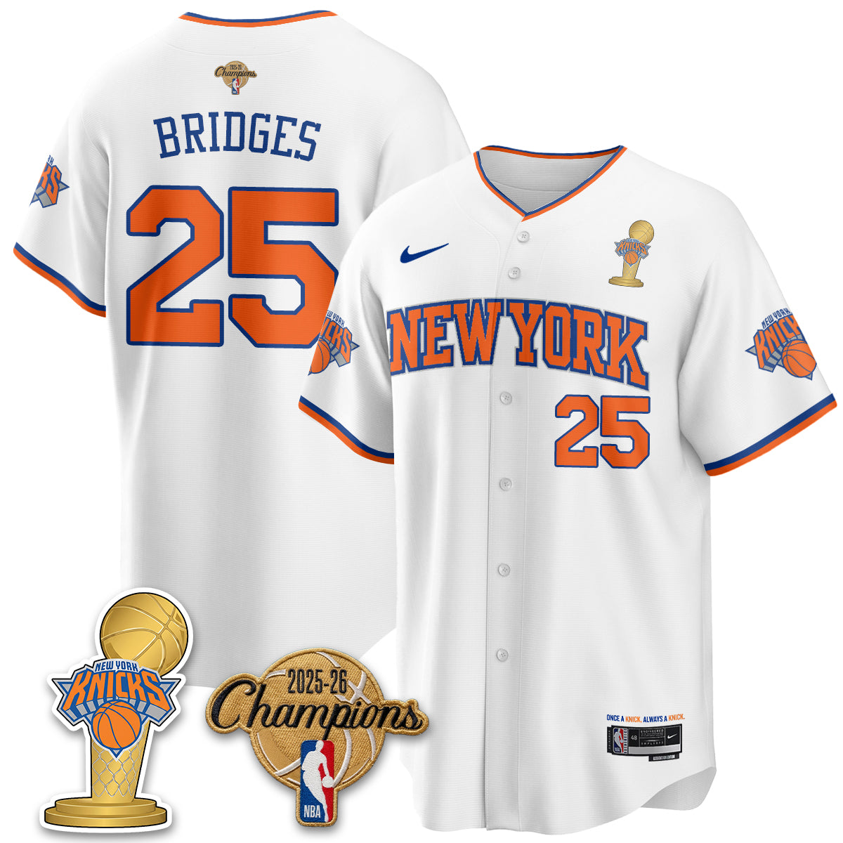 New York Knicks 2026 NBA Champions Vapor Jersey - Stitched