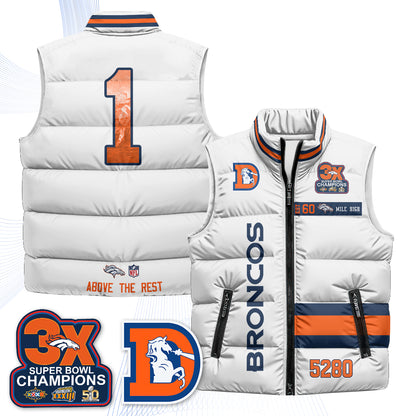 Denver Broncos "Mile High" Puffer Vest - Printed
