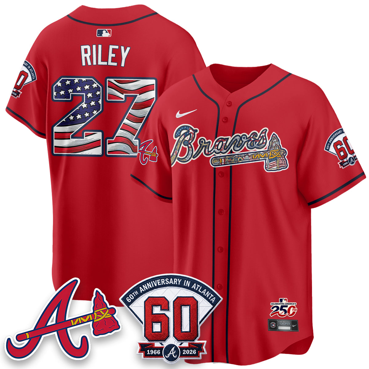 Atlanta Braves 2026 Independence Day USA Vapor Limited Jersey - Stitched