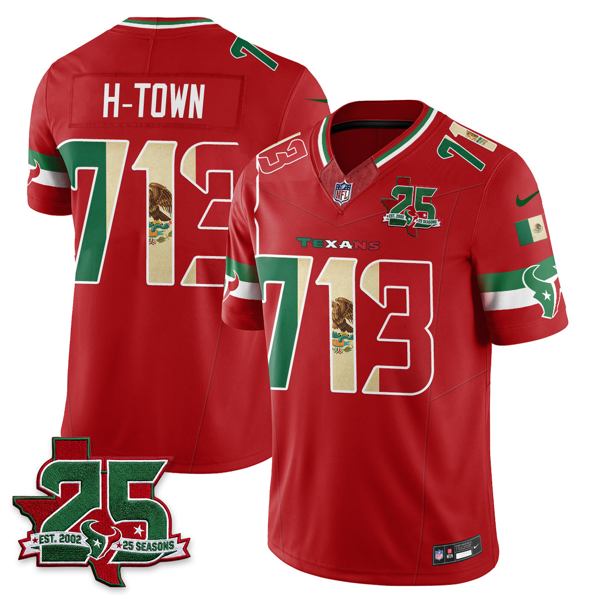 Houston Texans 25 Seasons Mexico Style Vapor Jersey - Stitched