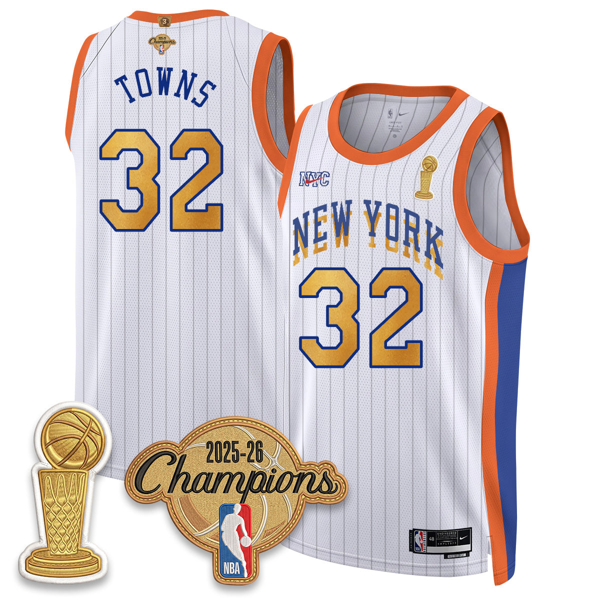 New York Knicks Champions Night Vapor Jersey - Stitched-NQD