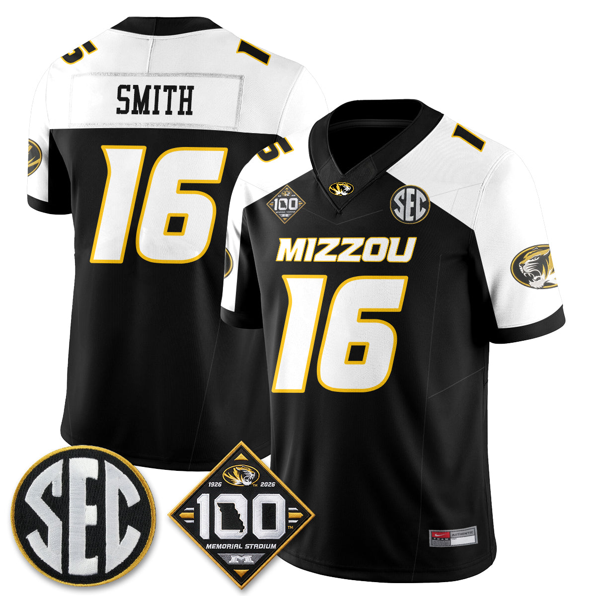 Missouri Tigers 100th Anniversary of Memorial Stadium Vapor Jersey - Stitched