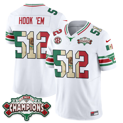 Texas Longhorns Mexico Edition Vapor Jersey - Stitched-NQD