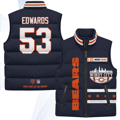 Chicago Bears "Windy City" Puffer Vest - Printed