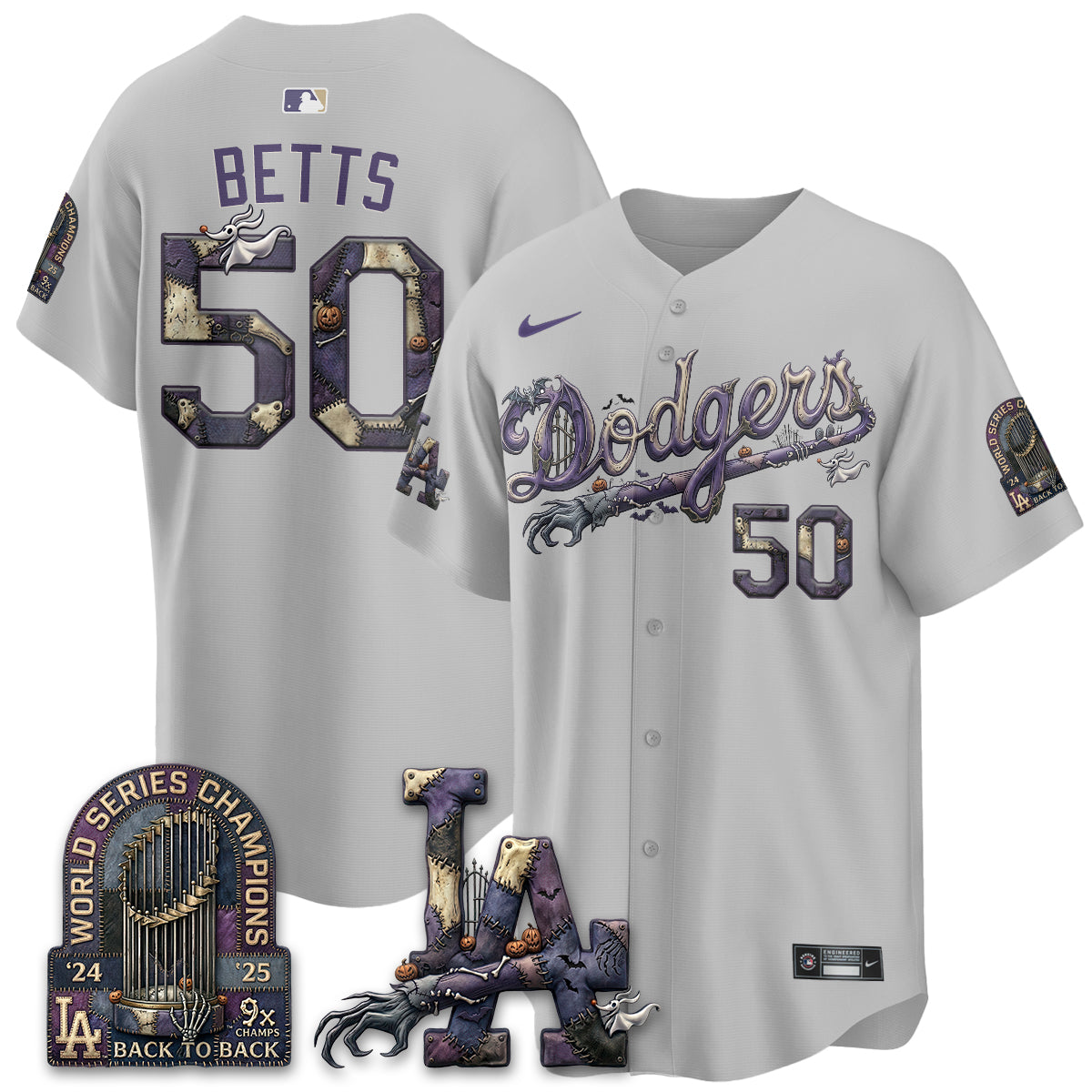 Los Angeles Dodgers Nightmare Edition Vapor Jersey - Stitched