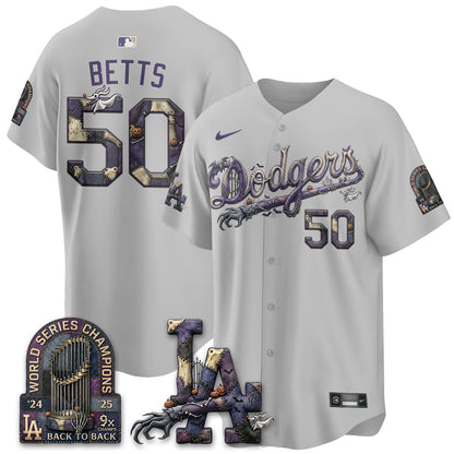 Los Angeles Dodgers Nightmare Edition Vapor Jersey - Stitched