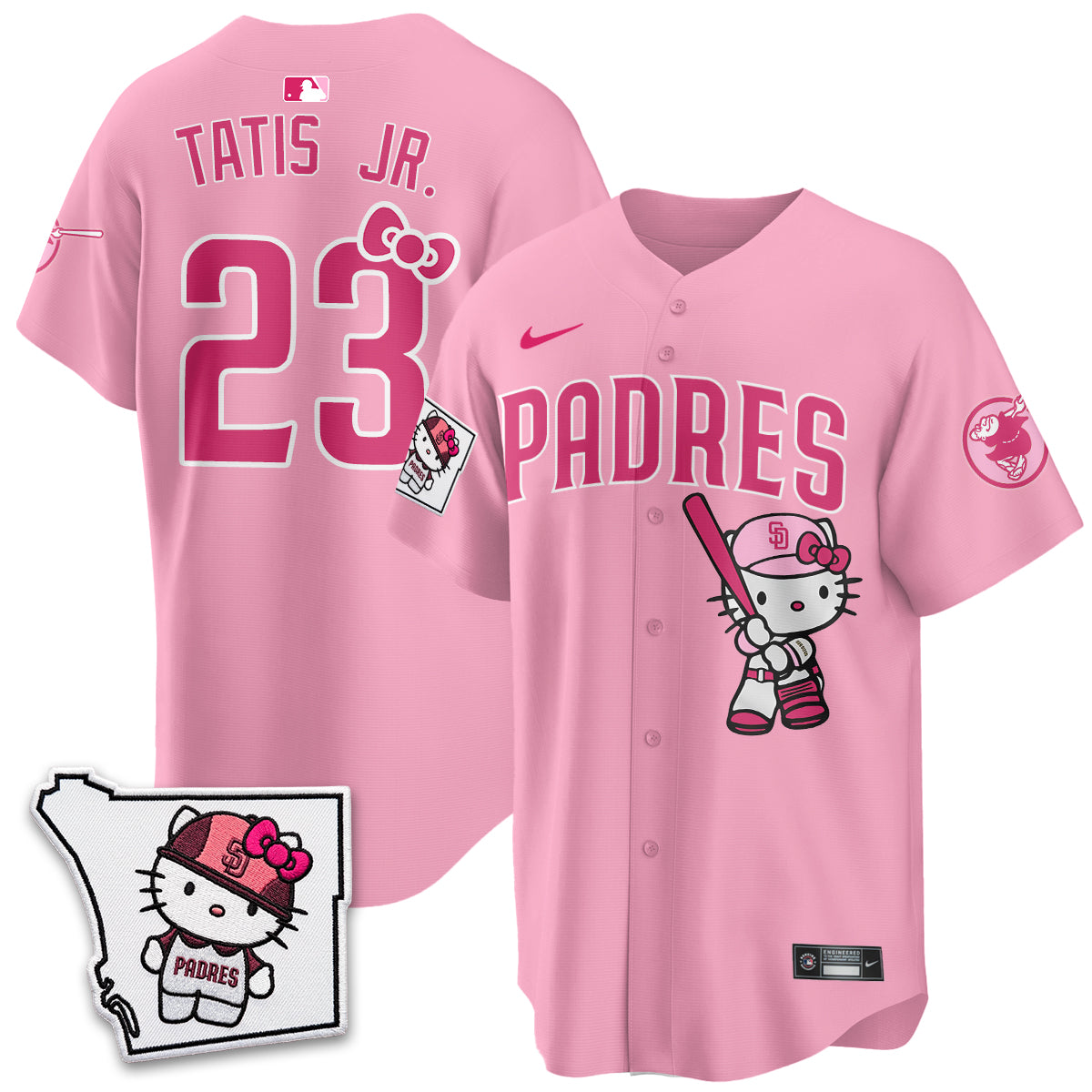 San Diego Padres x Meow KT Pink Edition Vapor Jersey - Stitched