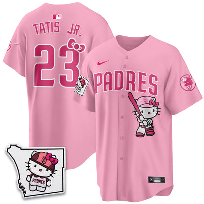 San Diego Padres x Meow KT Pink Edition Vapor Jersey - Stitched