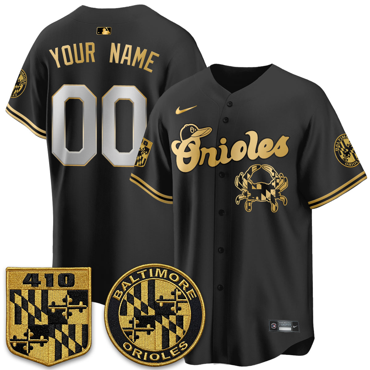 Baltimore Orioles Maryland Flag Vapor Limited Custom Jersey - Stitched