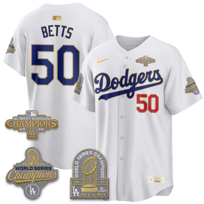 Los Angeles Dodgers 2026 NL West Champs Gold Vapor Jersey- Stitched