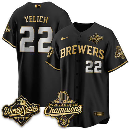 Milwaukee Brewers 2026 WS Champions Vapor Jersey - Stitched