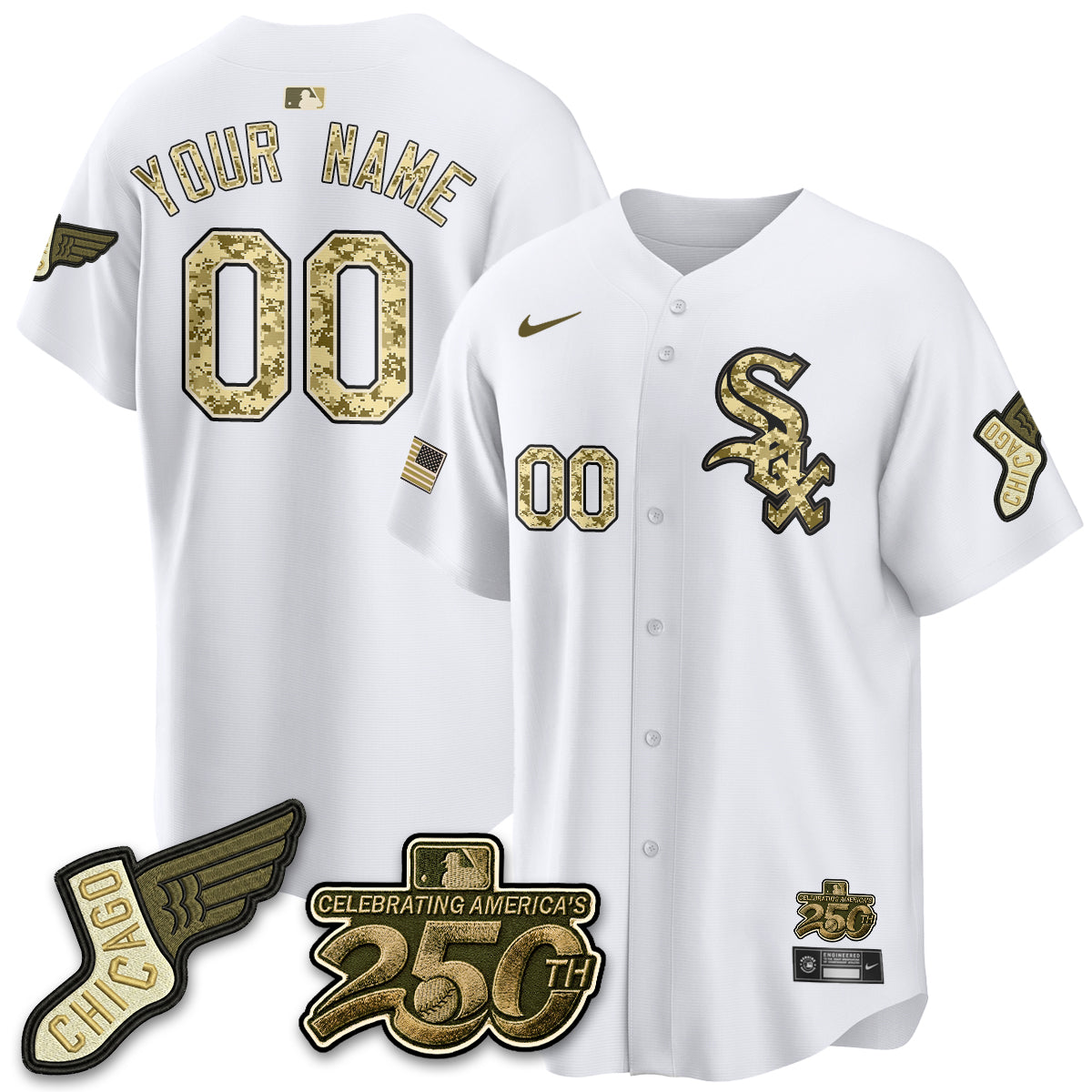 Chicago White Sox Armed Force Day 2026 Vapor Limited Custom Jersey - Stitched