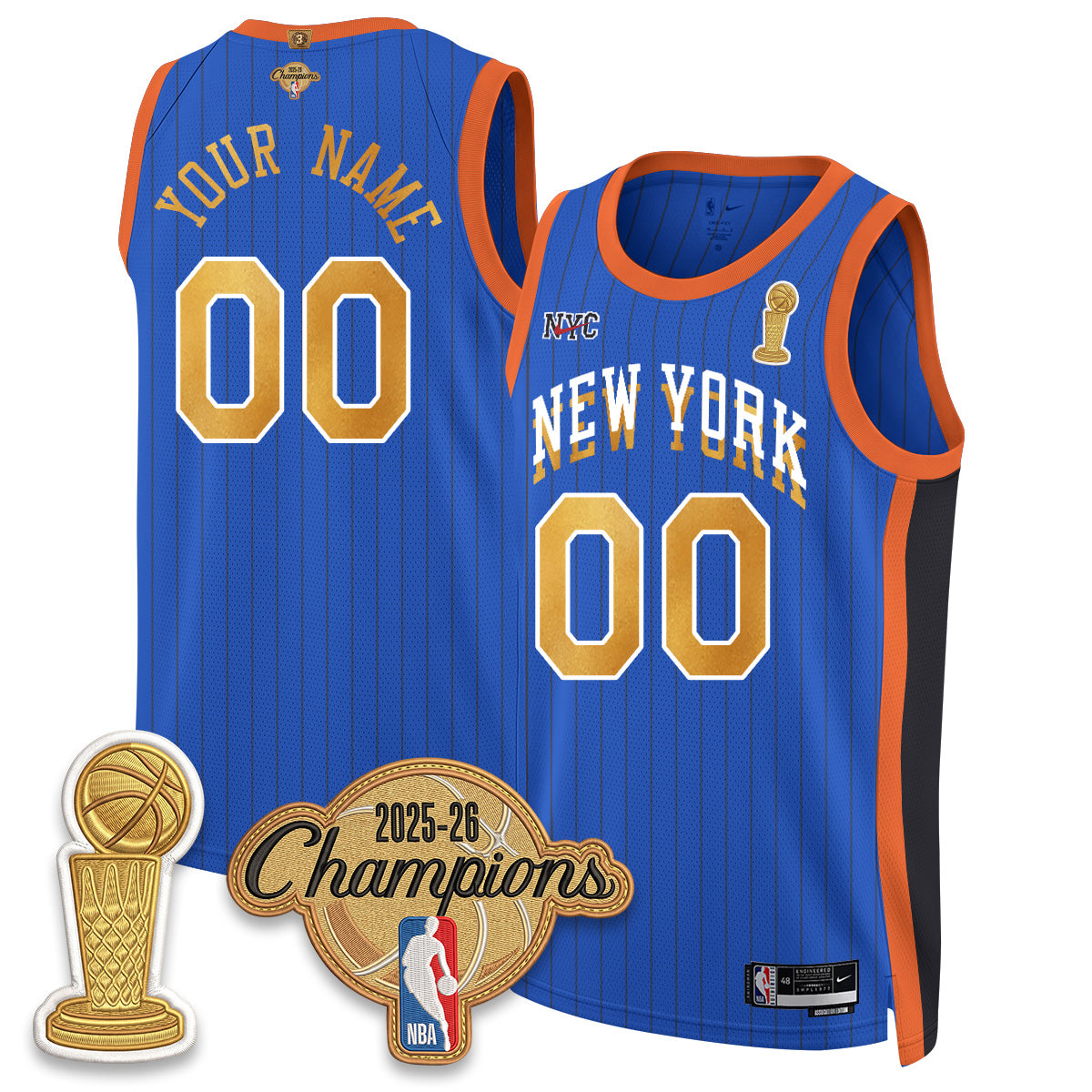New York Knicks Champions Night Custom Vapor Jersey - Stitched
