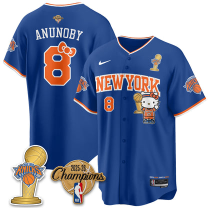 New York Knicks 2026 NBA Champions x Meow Kitty Vapor Jersey - Stitched