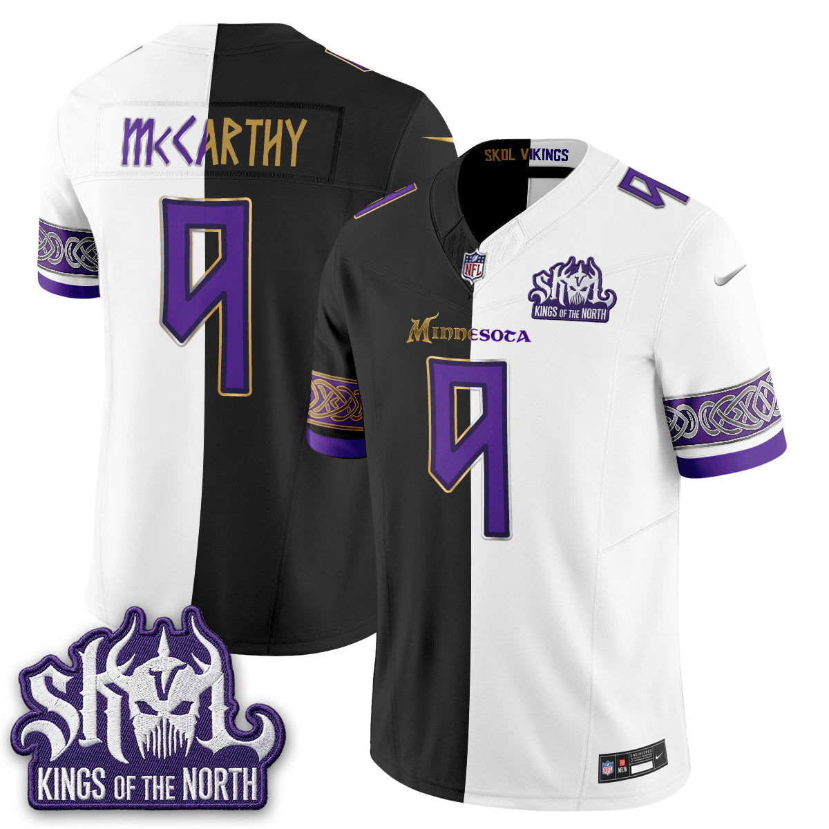 Minnesota Vikings Warrior Split Edition Vapor Jersey - Stitched-NQD