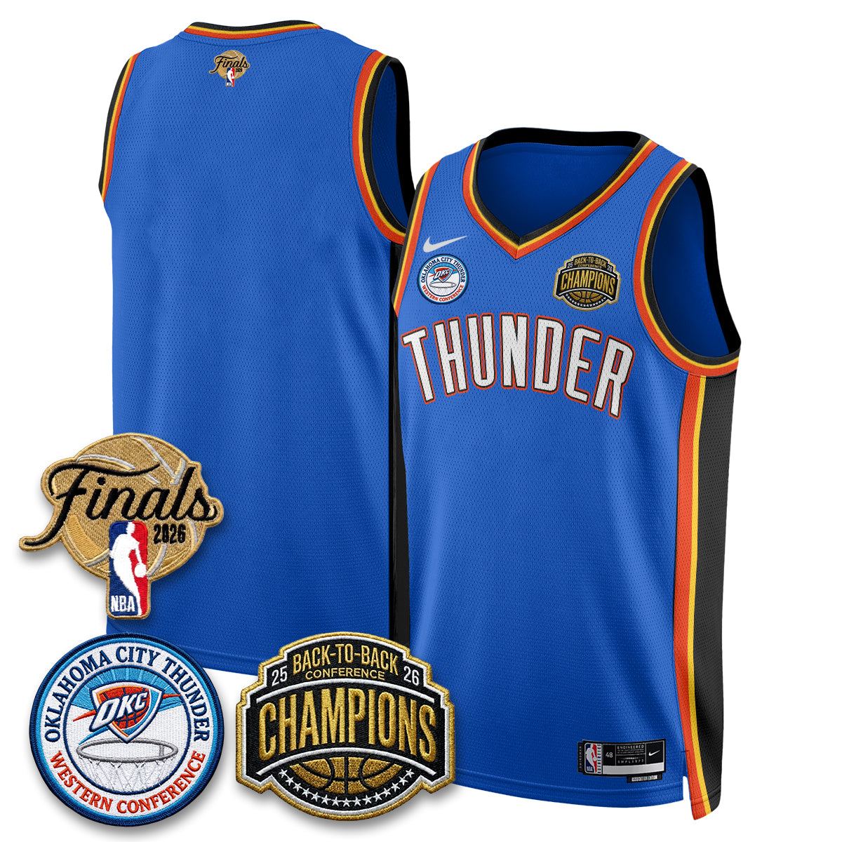 Oklahoma City Thunder 2026 NBA Western Conference Champions Vapor Jersey - Stitched