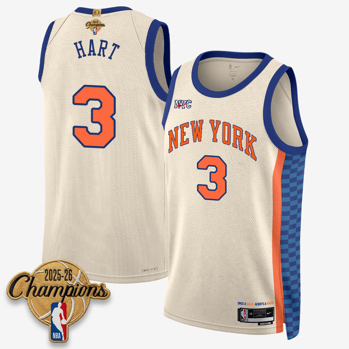 New York Knicks 2026 Basketball Champions Vapor Jersey V2- Stitched