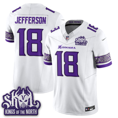 Minnesota Vikings Fangear Edition Warrior Skol Patch Vapor Jersey - Stitched