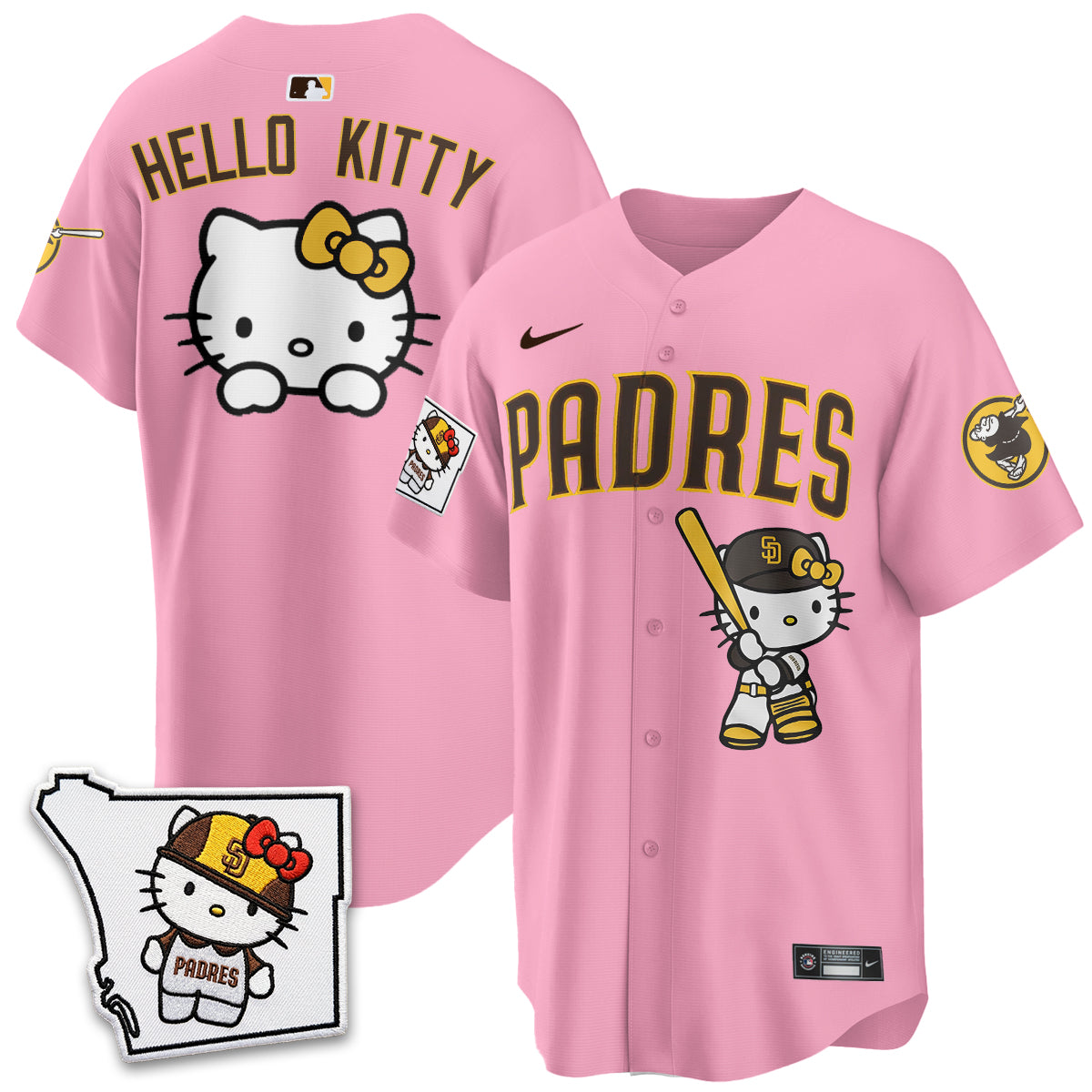 San Diego Padres x Meow KT Pink Edition Vapor Jersey - Stitched