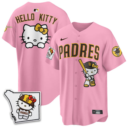 San Diego Padres x Meow KT Pink Edition Vapor Jersey - Stitched