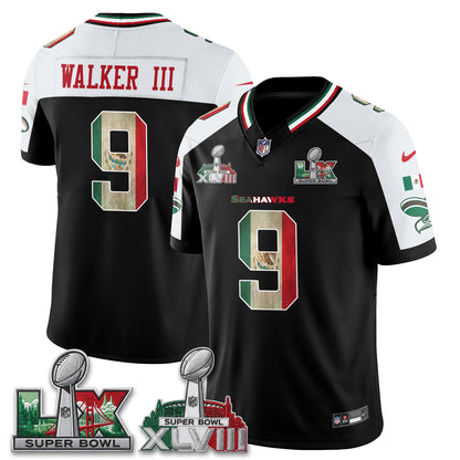 Seattle Seahawks Mexico Edition Vapor Jersey V2- Stitch-NQD