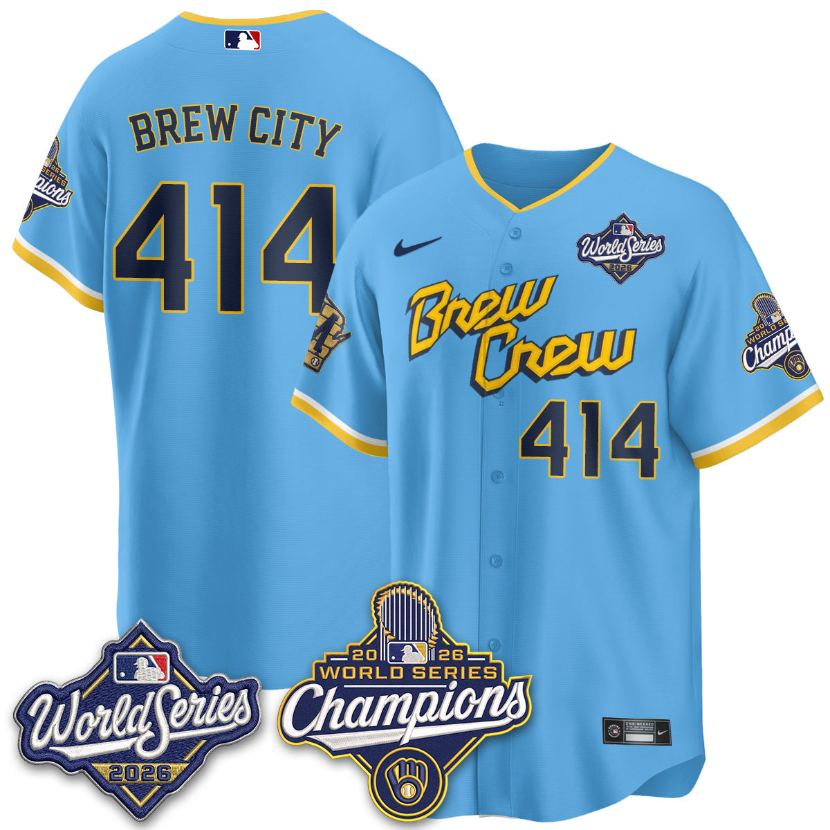 Milwaukee Brewers 2026 WS Champions Vapor Jersey - Stitched