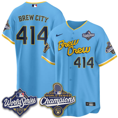 Milwaukee Brewers 2026 WS Champions Vapor Jersey - Stitched