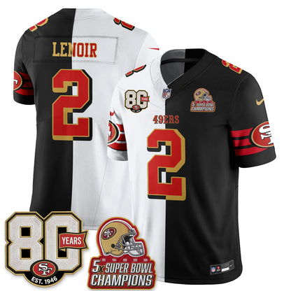 San Francisco 49ers Split Style Vapor Jersey - Stitched