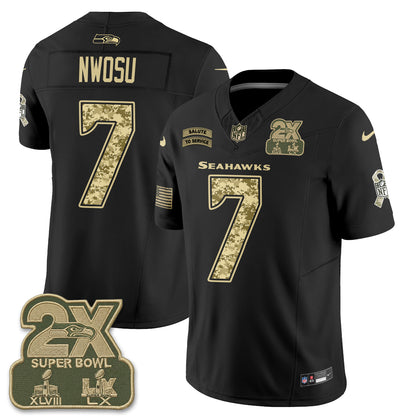 Seattle Seahawks 2026 Salute to Service Vapor Jersey - Stitched