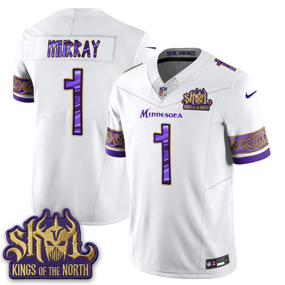 Minnesota Vikings Fangear Edition Warrior Skol Patch Vikings Font Vapor Jersey - Stitched