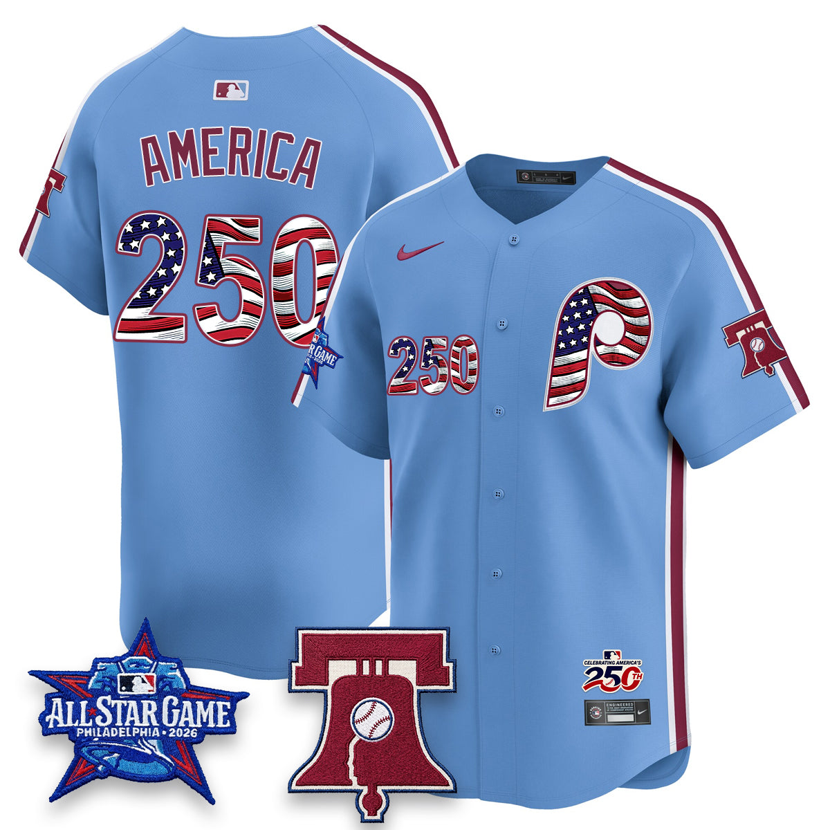 Philadelphia Phillies 2026 Independence Day USA Vapor Limited Jersey - Stitched