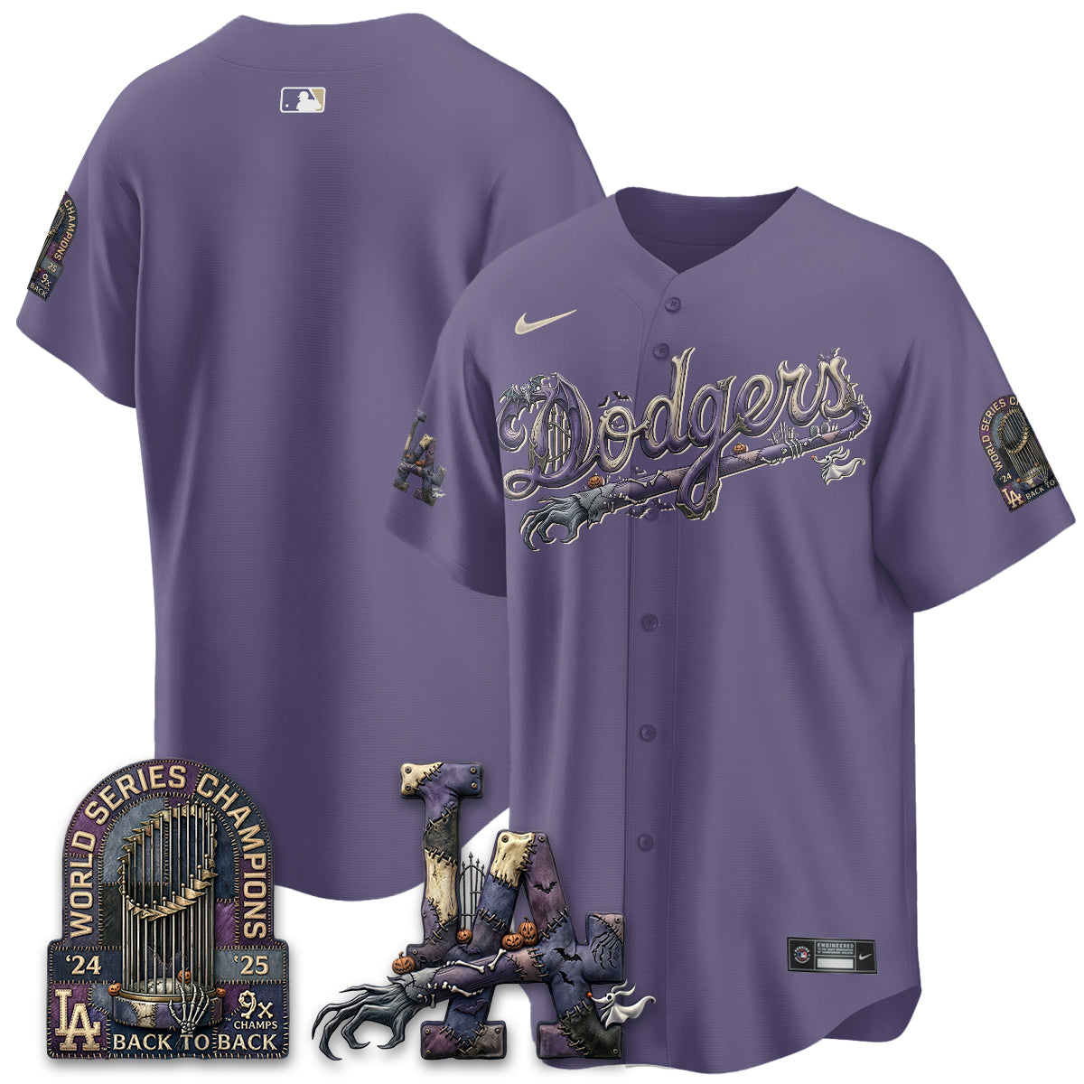 Los Angeles Dodgers Nightmare Edition Vapor Jersey - Stitched