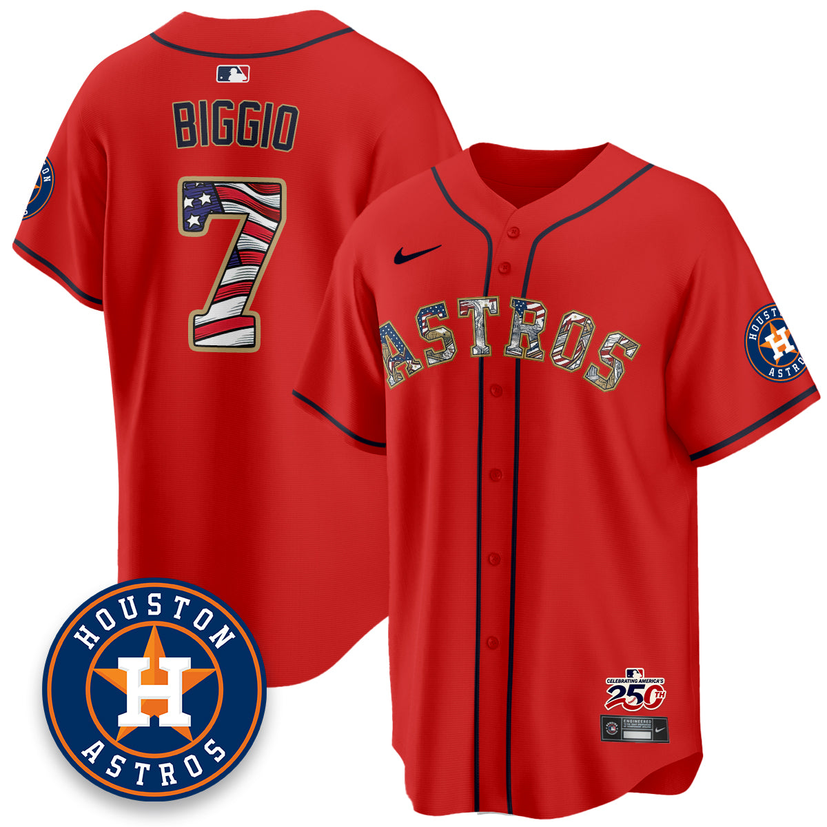 Houston Astros 2026 Independence Day USA Vapor Limited Jersey - Stitched
