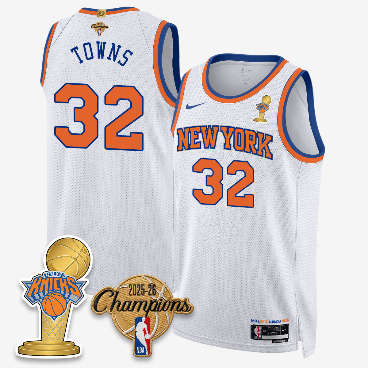 New York Knicks 2026 Basketball Champions Vapor Jersey - Stitched