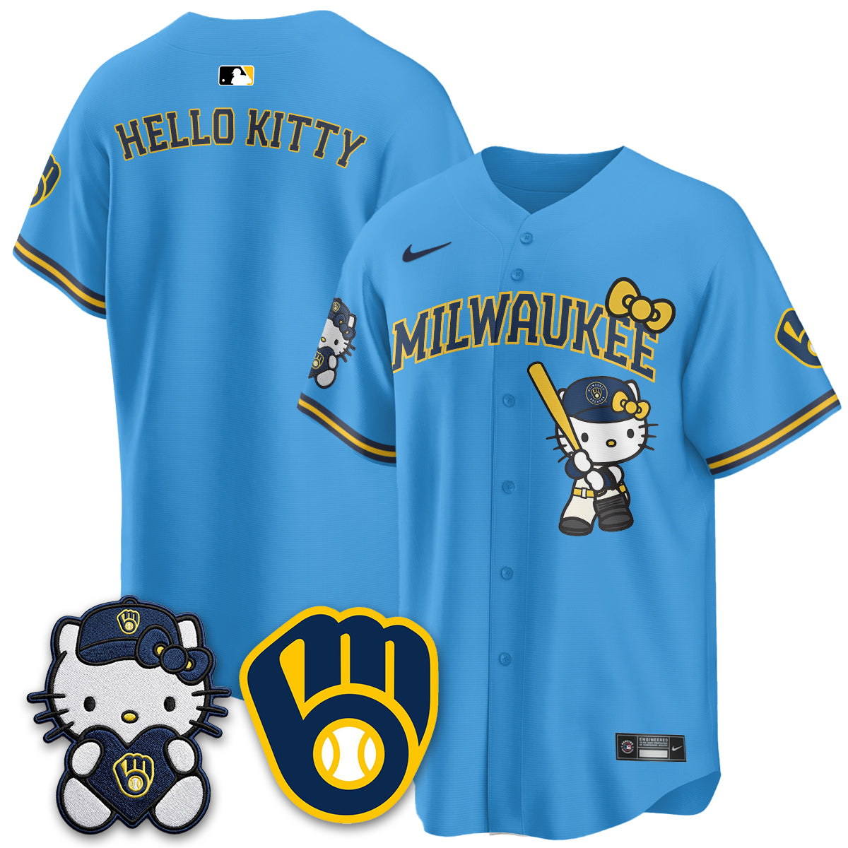 Milwaukee Brewers Meow KT Night Vapor Limited Jersey - Stitched