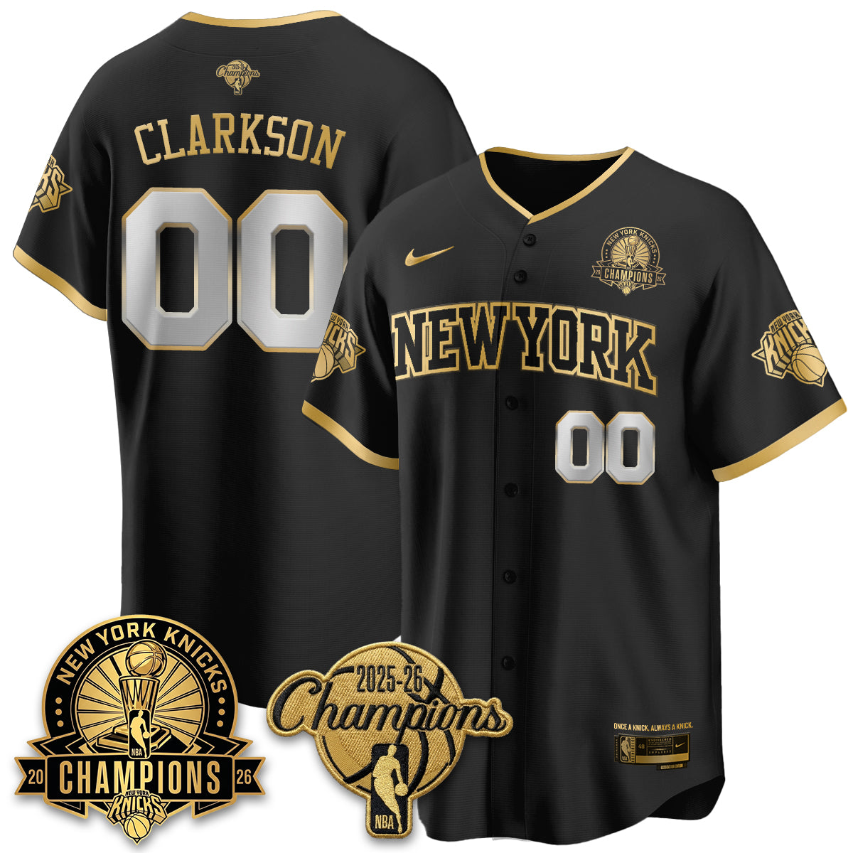 New York Knicks 2026 NBA Champions Cream Baseball Edition Vapor Jersey - Stitched