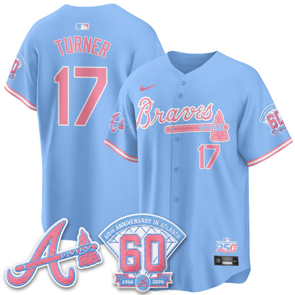 Atlanta Braves x Bubblegum Vapor Jersey - Stitched