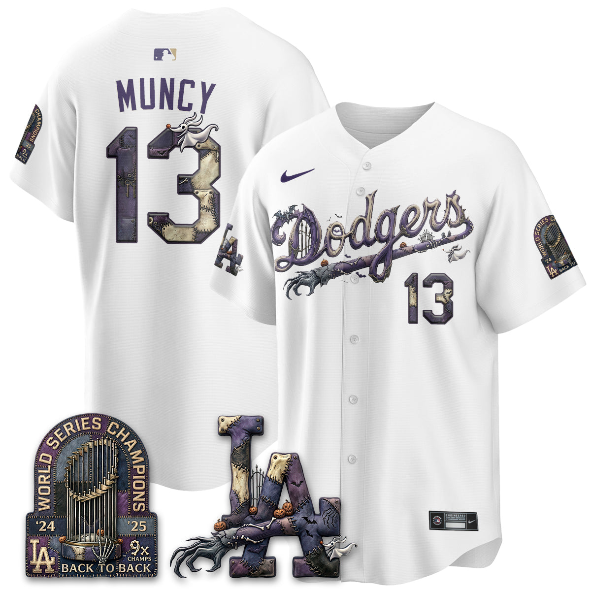 Los Angeles Dodgers Nightmare Edition Vapor Jersey - Stitched