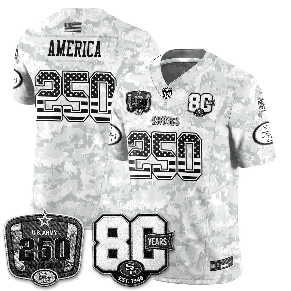 San Francisco 49ers 2026 Salute to Service Edition Vapor Jersey V2- Stitched-NQD