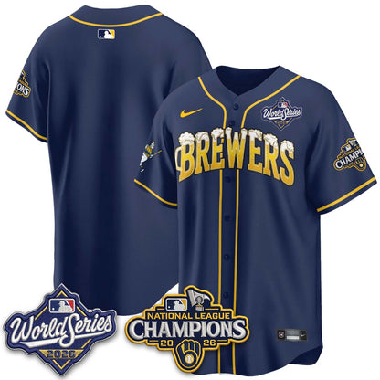 Milwaukee Brewers "Pitcher & Pint" WS26 & 2026 NL Champions Vapor Jersey - Stitched (V2)