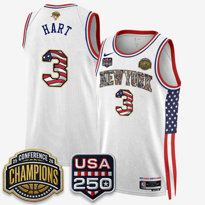 New York Knicks 2026 NBA Eastern Conference Champions x Fourth of July Vapor Jersey - Stitched