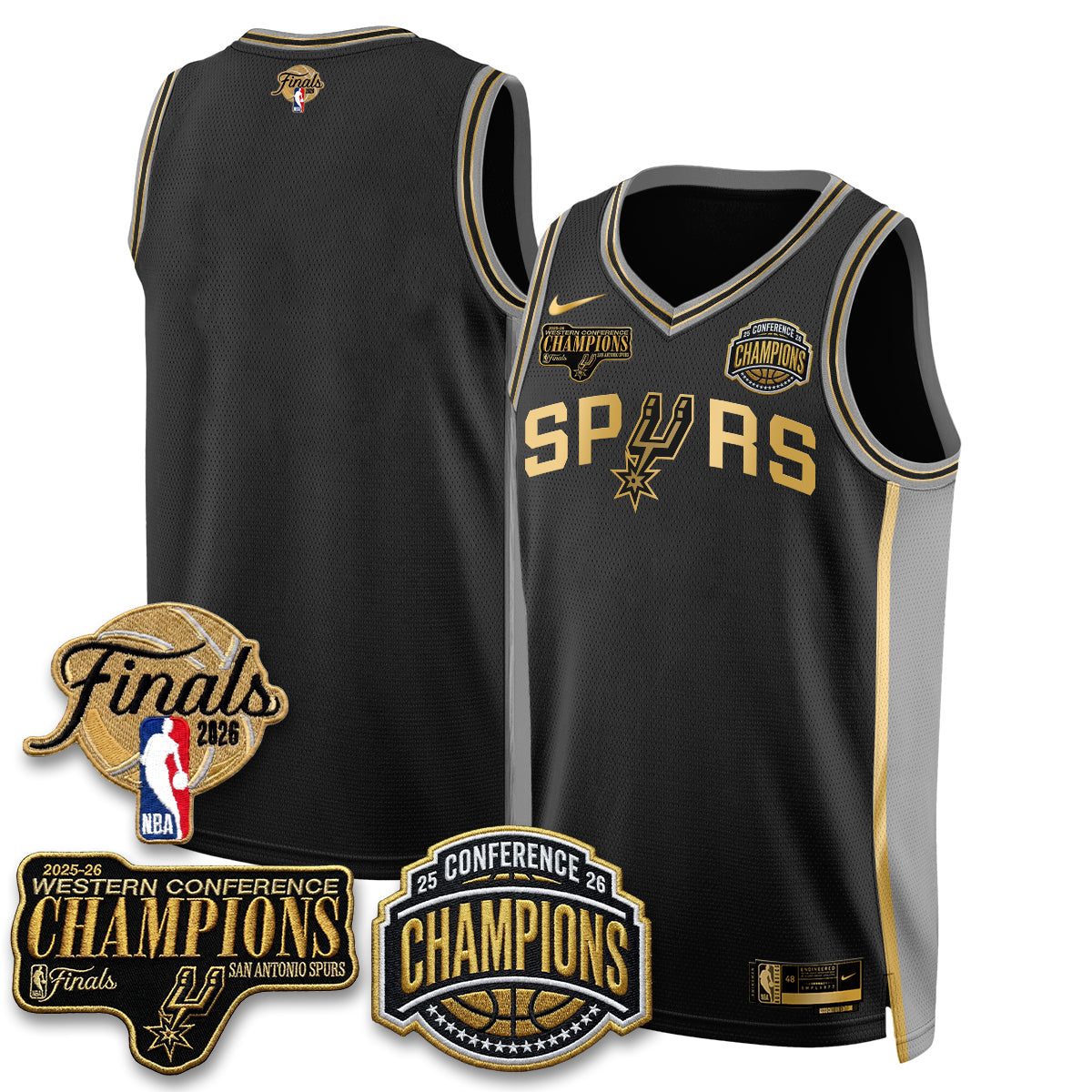 San Antonio Spurs 2026 NBA Western Conference Champions Vapor Special Edition Jersey - Stitched