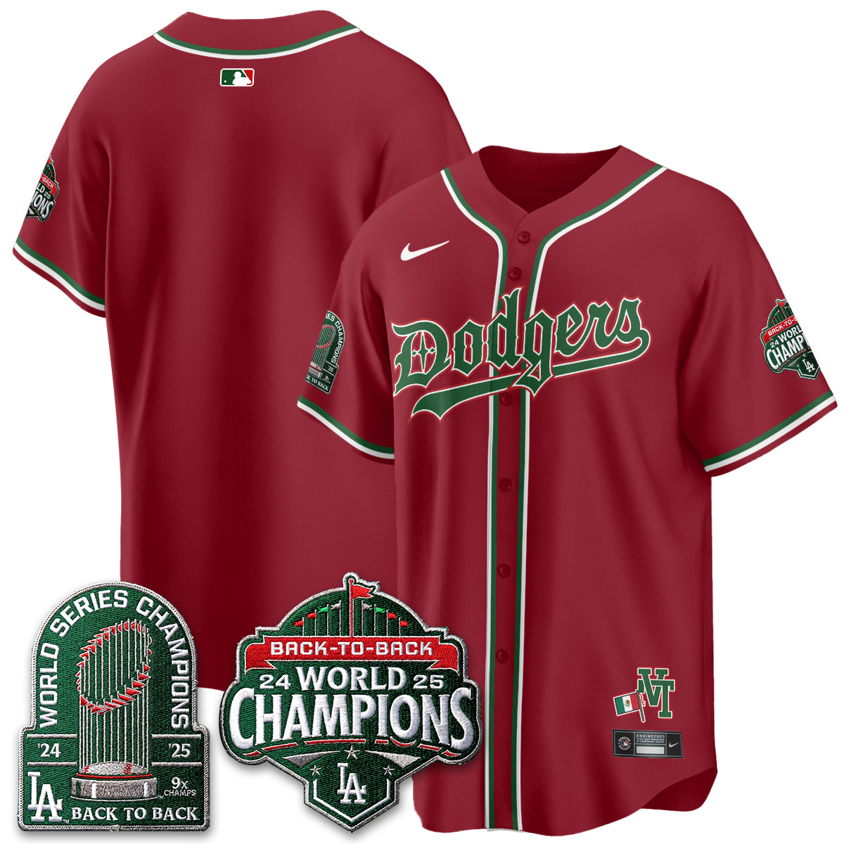 Los Angeles Dodgers x Mexico Style Vapor Jersey - Stitched